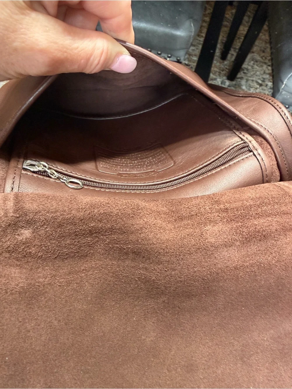 Coach Rare Vintage 1999 Made in USA Slim Hippie Flap Bag Chocolate Brown